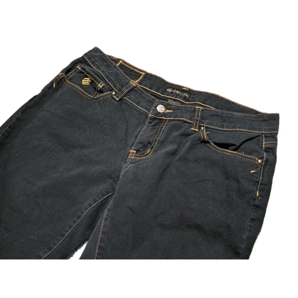 RocaWear Denim Jeans  Women's‎ Size 11 Boot Cut Dark - Embroidered Pockets 33X32